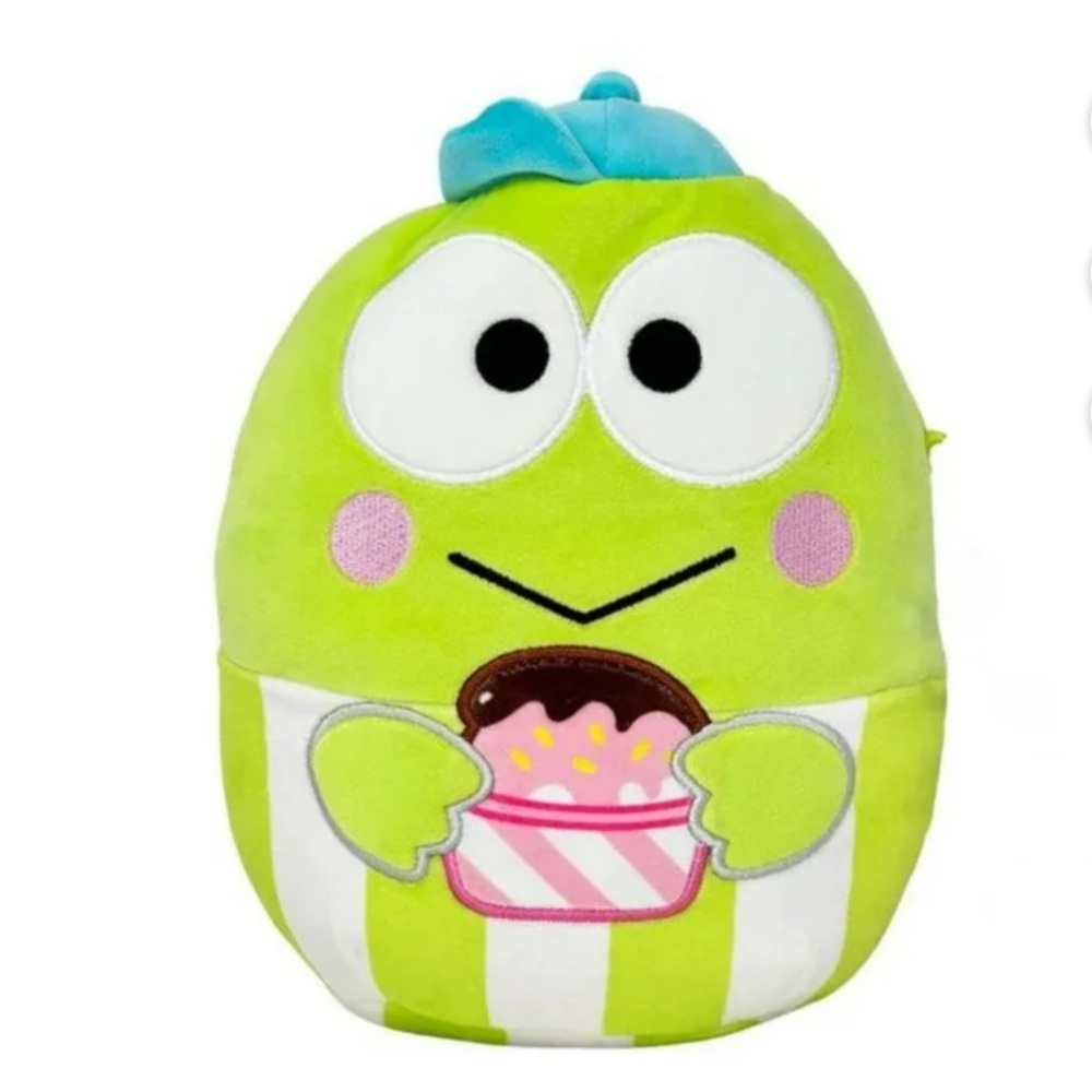 Keroppi Squishmallow Holding Cupcake / Dessert
